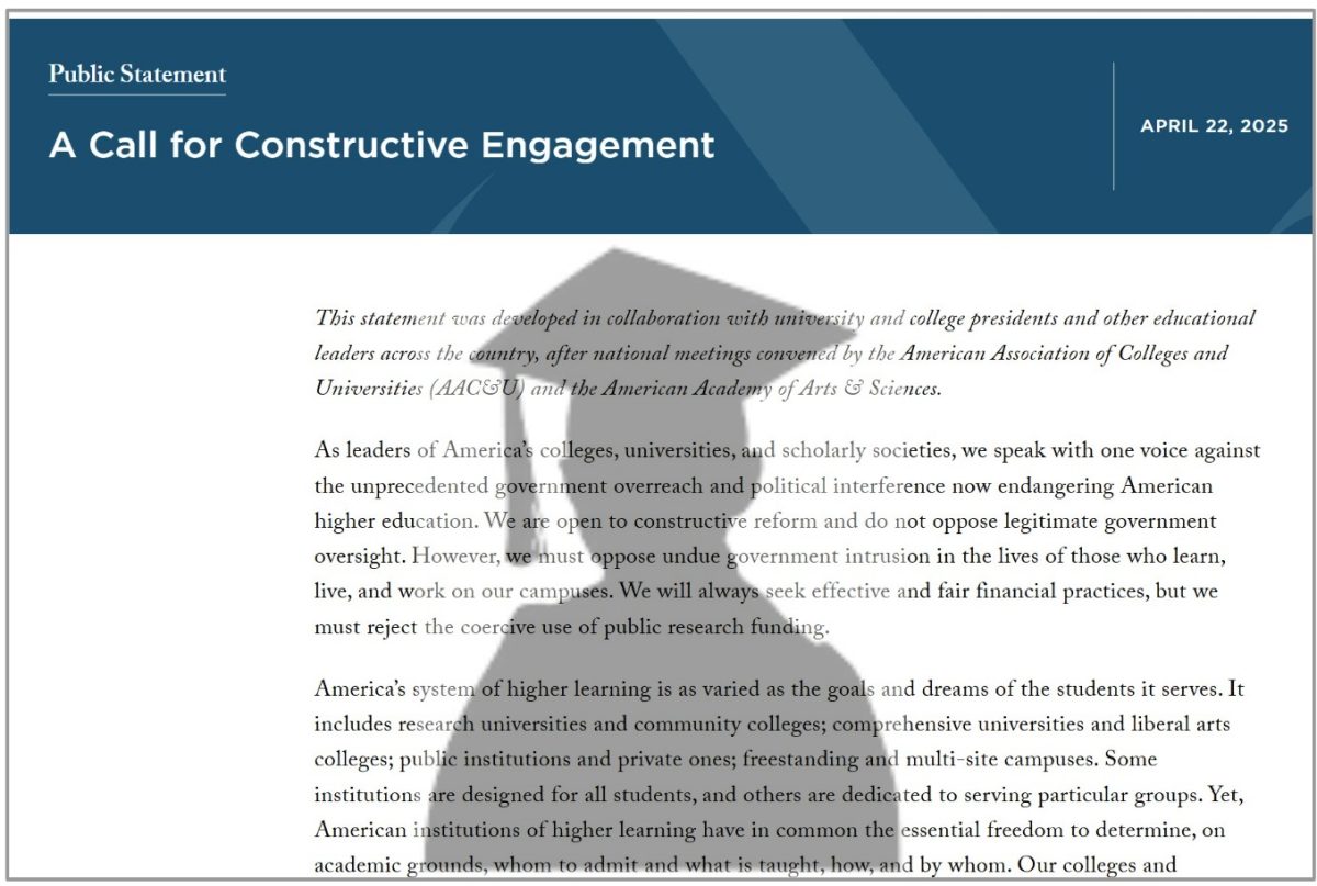 As of Thursday, 592 colleges and universities signed “A Call for Constructive Engagement” from the American Association of Colleges and Universities. Washington and Lee University is not one of them.  